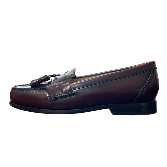 GH Bass Mens Tassel Loafers Brown Burgundy Leather Size 9.5 NEW - Picture 3 of 10